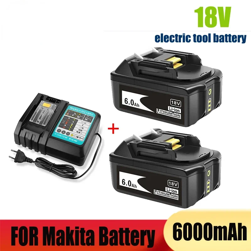 100% BL1860 Recarregável Bateria 18V 6000mAh de íon de Lítio para Makita Bateria 18v BL1840 BL1850 BL1830 BL1860B LXT 400+Carregador Imagem 0