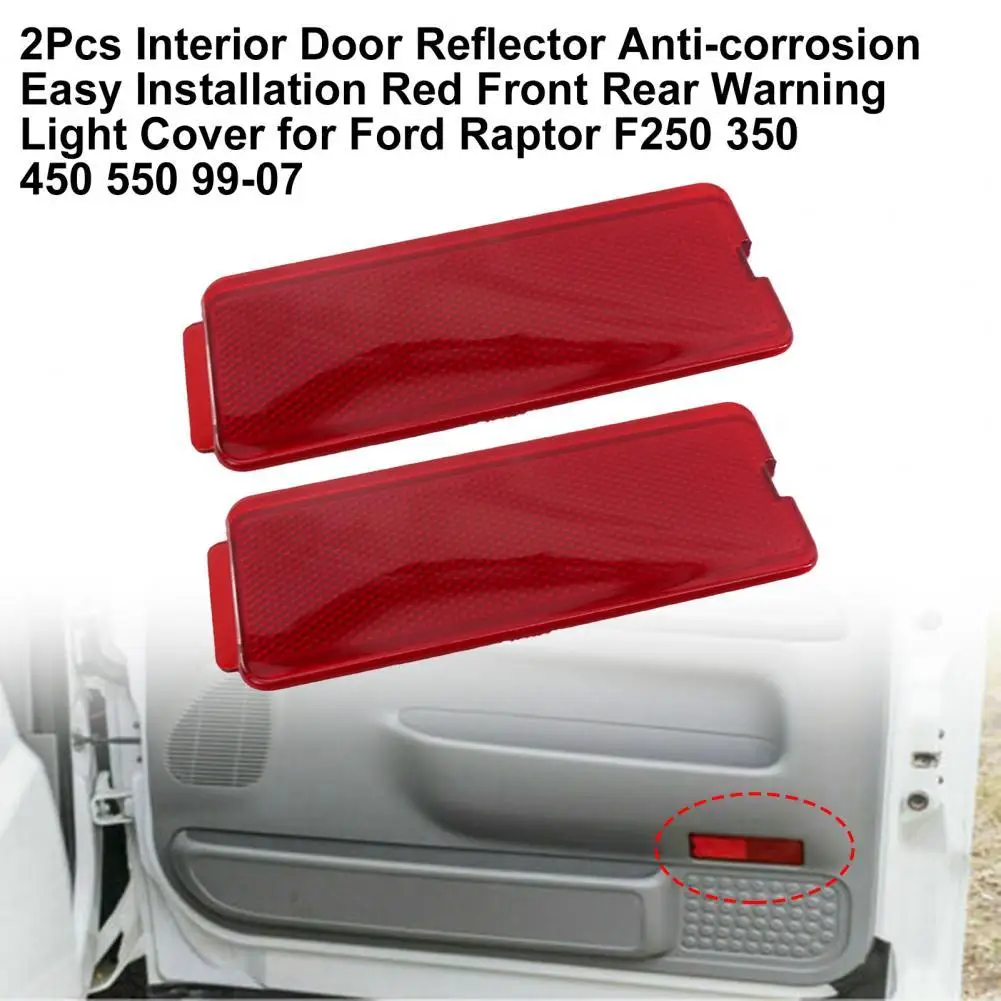 2Pcs da Porta Interior Refletor Anti corrosão, de Fácil Instalação Frontal Vermelho de Advertência da parte Traseira Tampa da Luz F81Z2523820AA para o Raptor F Imagem 0