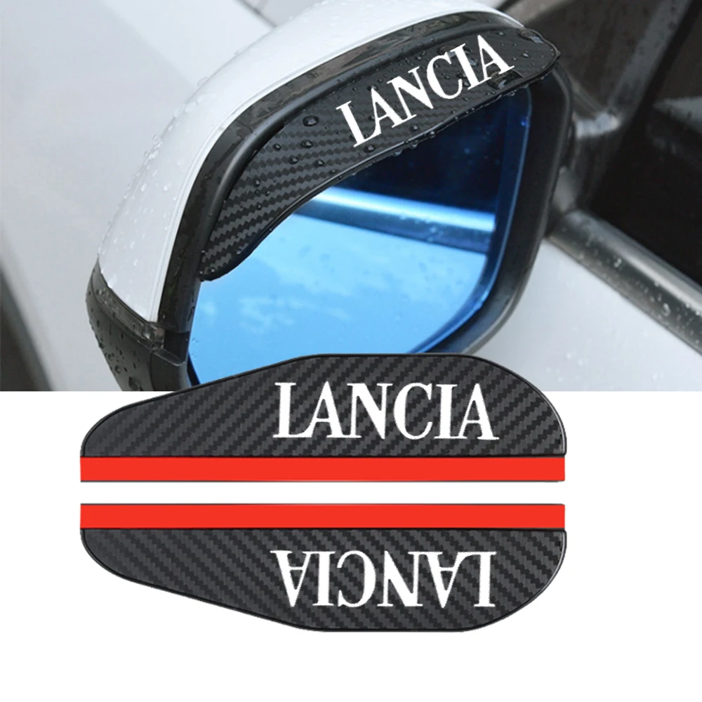 2x Espelho Retrovisor de Carro Chuva Sobrancelha Protetor de Chuva Adesivo para Lancia Weatherstrip Chuva Escudo Auto Acessórios Imagem 0