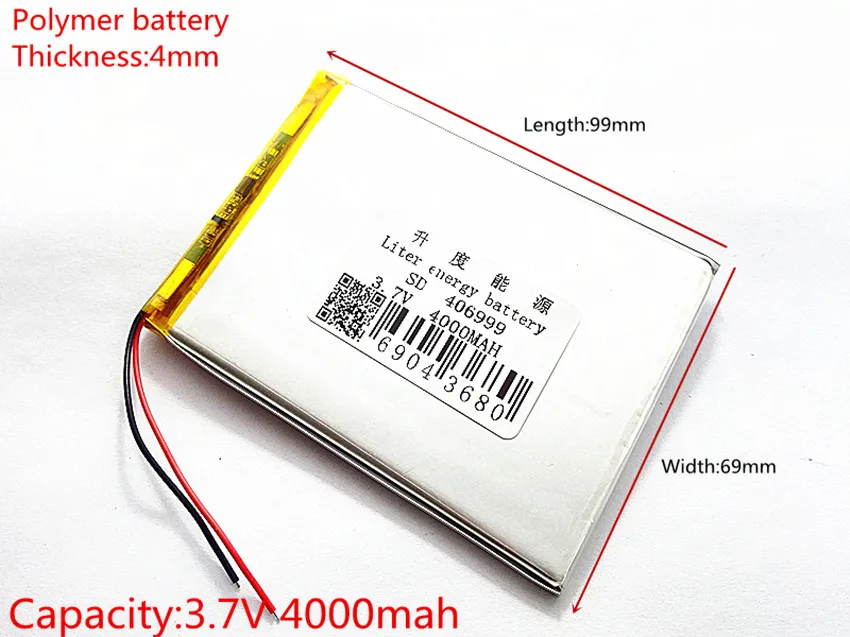3,7 V 4000MAH 406999 de polímero de Lítio de Bateria com a protecção bordo Para MEADOS de 7 polegadas Tablet PC Frete Grátis Imagem 0