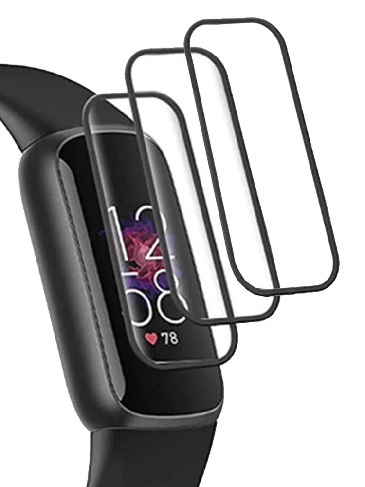 3 Peças 3D PC Vidro Película Protetora Para a Fitbit Luxe Curvo Completo Tampa do Protetor de Tela Bolha-livre Para Fitbit Luxe Acessórios Imagem 0