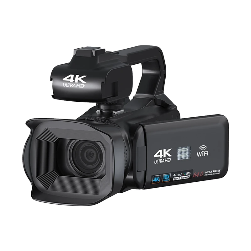 64MP Câmera de vídeo Para o Youtube Fluxo de Girar 4.0 Polegadas de Tela de Toque Digital Profissional Câmera Imagem 0