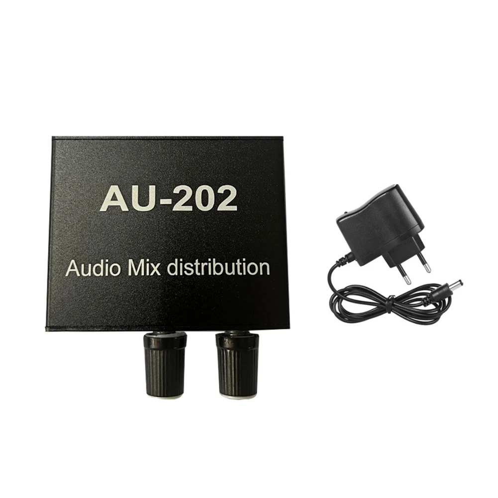AU-202 Stereo Mixer de Áudio Distribuidor para Fone de ouvido Externo-AMPLIFICADOR de Potência Independente e Controle de 2 Entrada 2 Saída Plug UE Imagem 0