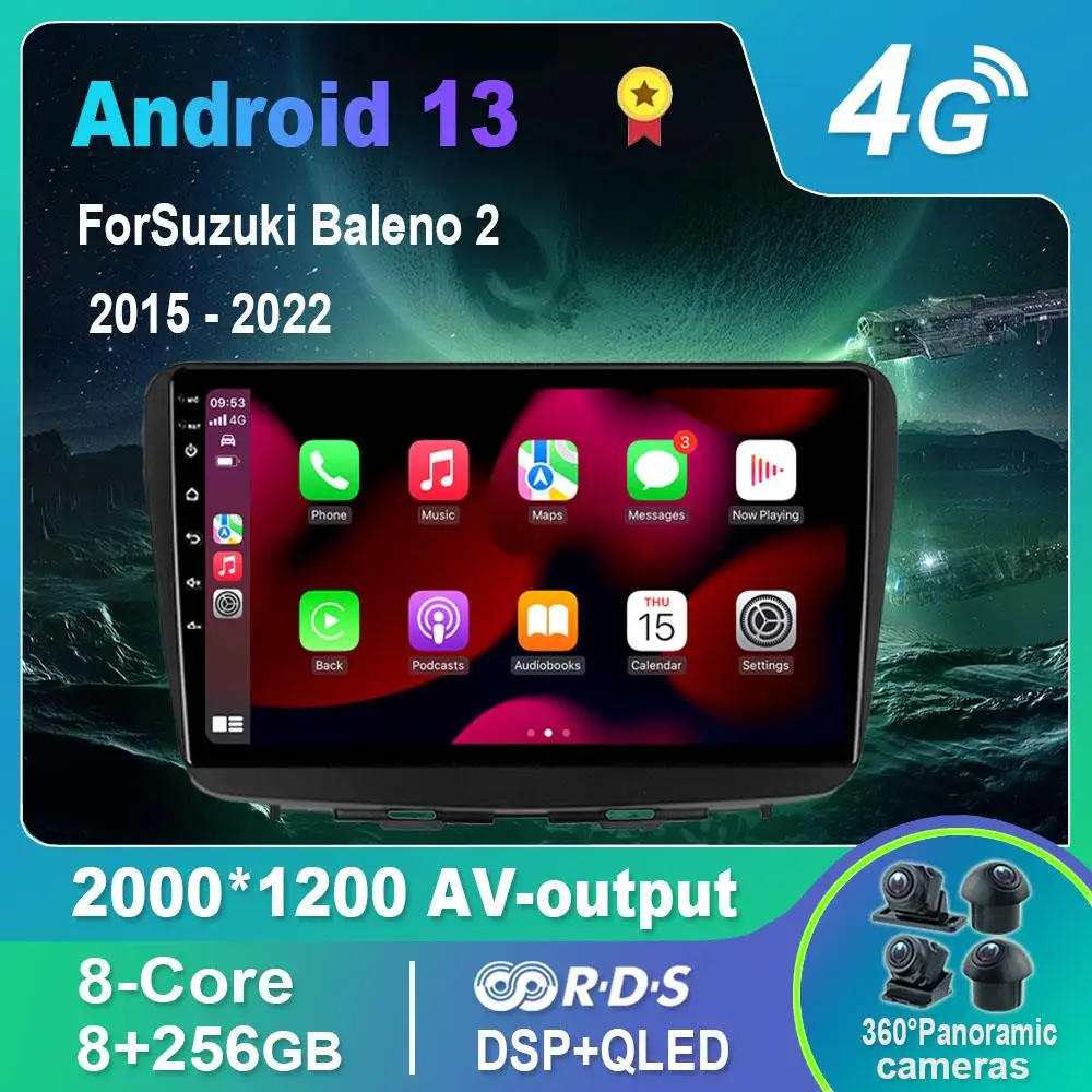 Android 13.0 auto-Rádio/Multimídia Vídeo Player Para Suzuki Baleno 2 2015-2022 GPS QLED Carplay DSP 4G wi-Fi Bluetooth Imagem 0
