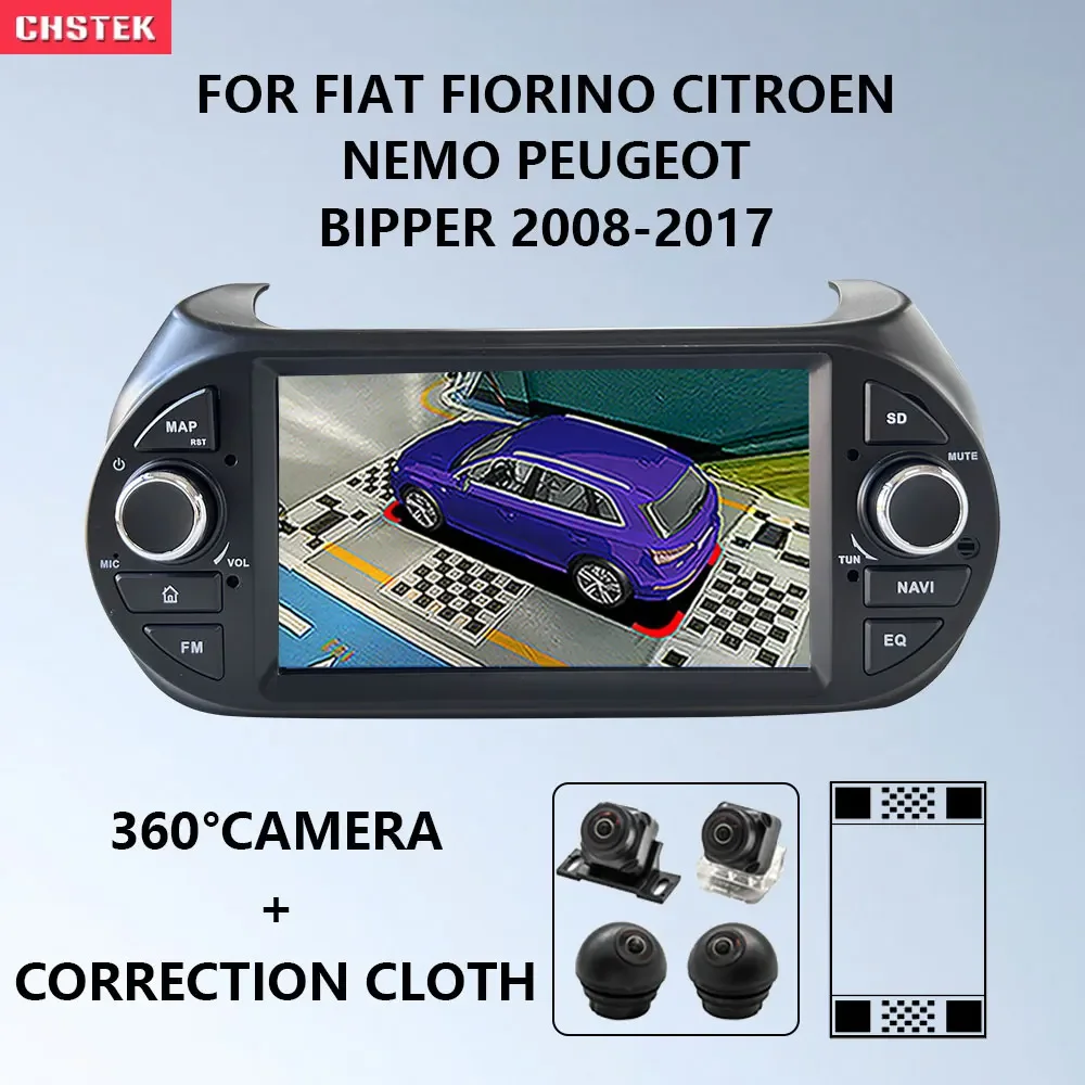 CHSTEK Qualcomm auto-Rádio Multimédia Leitor de 360 Câmera Panorâmica Para Fiat Fiorino Citroen Nemo Peugeot Bipper 2008-2017 Atualização Imagem 0