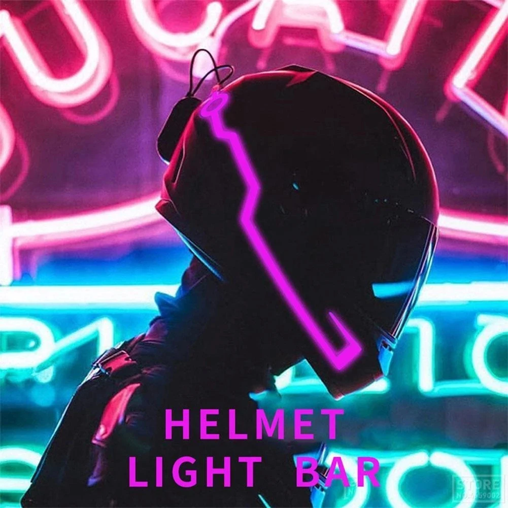 Capacete de motociclista Luz Fluorescente Capacete Decorativos Barra de Led de Equitação Sinal de Faixa de Luz DIY Capacete, Capa de Decoração Imagem 0