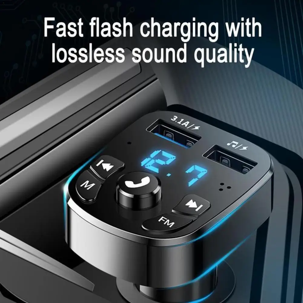 Carro de Bluetooth, Transmissor FM 87,5-108 Mhz de Áudio Leitor de Mp3 do Carro de Saída 5V USB Car Auto Carga Rápida Acessórios Eletrônicos 12-24V Imagem 0