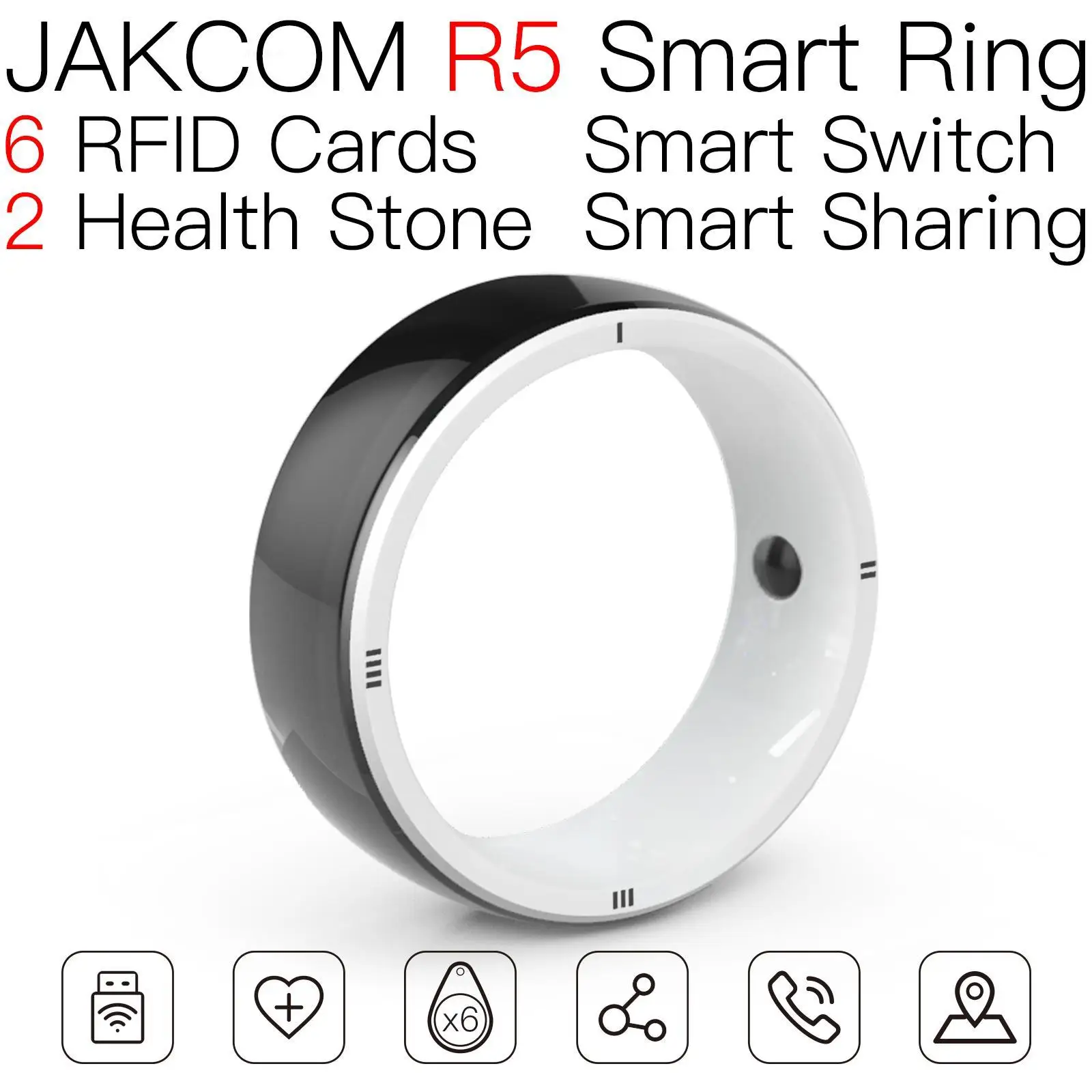 JAKCOM R5 Inteligente Anel melhor do que cortando rfid duplicador de mini uhf passivo usuários novos itens de bônus frete grátis 2000pcs de pagamento Imagem 0