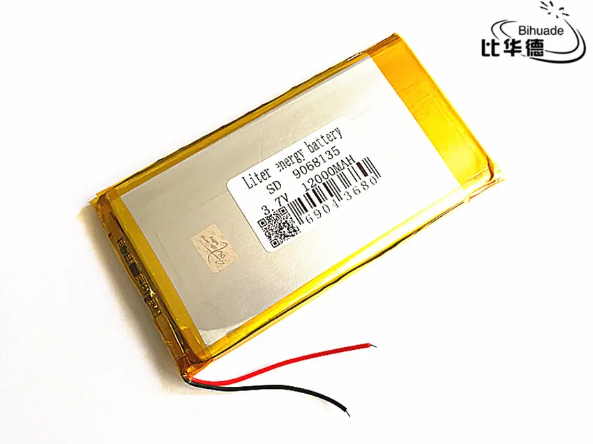 Litro de energia da bateria 9068135 3,7 V 12000mAh de polímero de Lítio de Bateria com a Protecção Bordo Para Tablet pc Frete Grátis Imagem 0