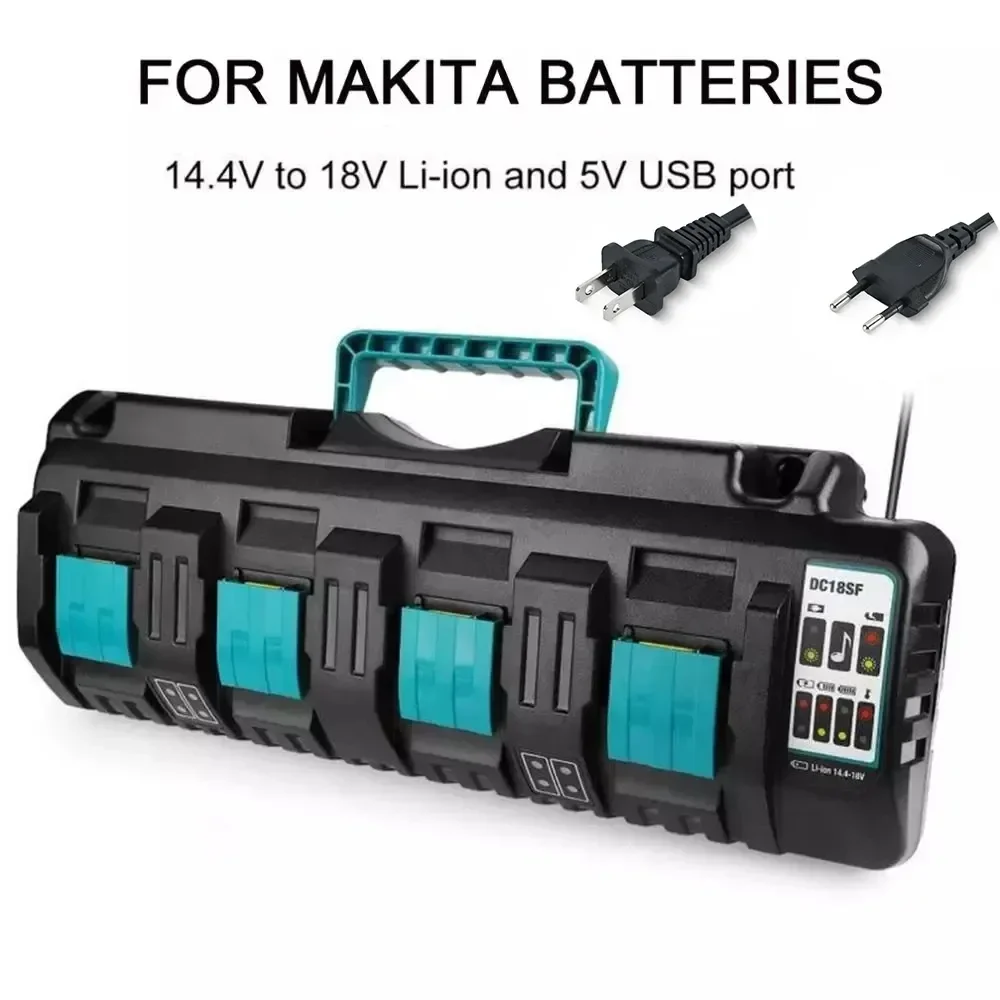 Makita 18V 14,4 V 4A Duplo Li-Ion Carregador de Bateria DC18RD DC18SF para Makita 14,4 V 18 V 20V BL1830 BL1840 BL1850 BL1860 Bl1430 Imagem 0