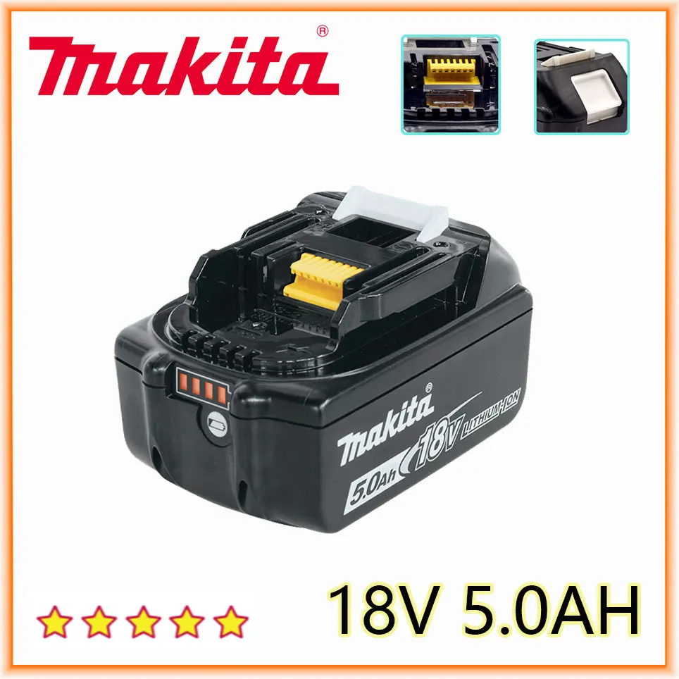 Makita Original 18V 5.0 AH 6.0 AH Recarregáveis Ferramenta de Energia LED de Bateria de Íon de Lítio de Substituição LXT BL1860B BL1860 BL1850 Imagem 0