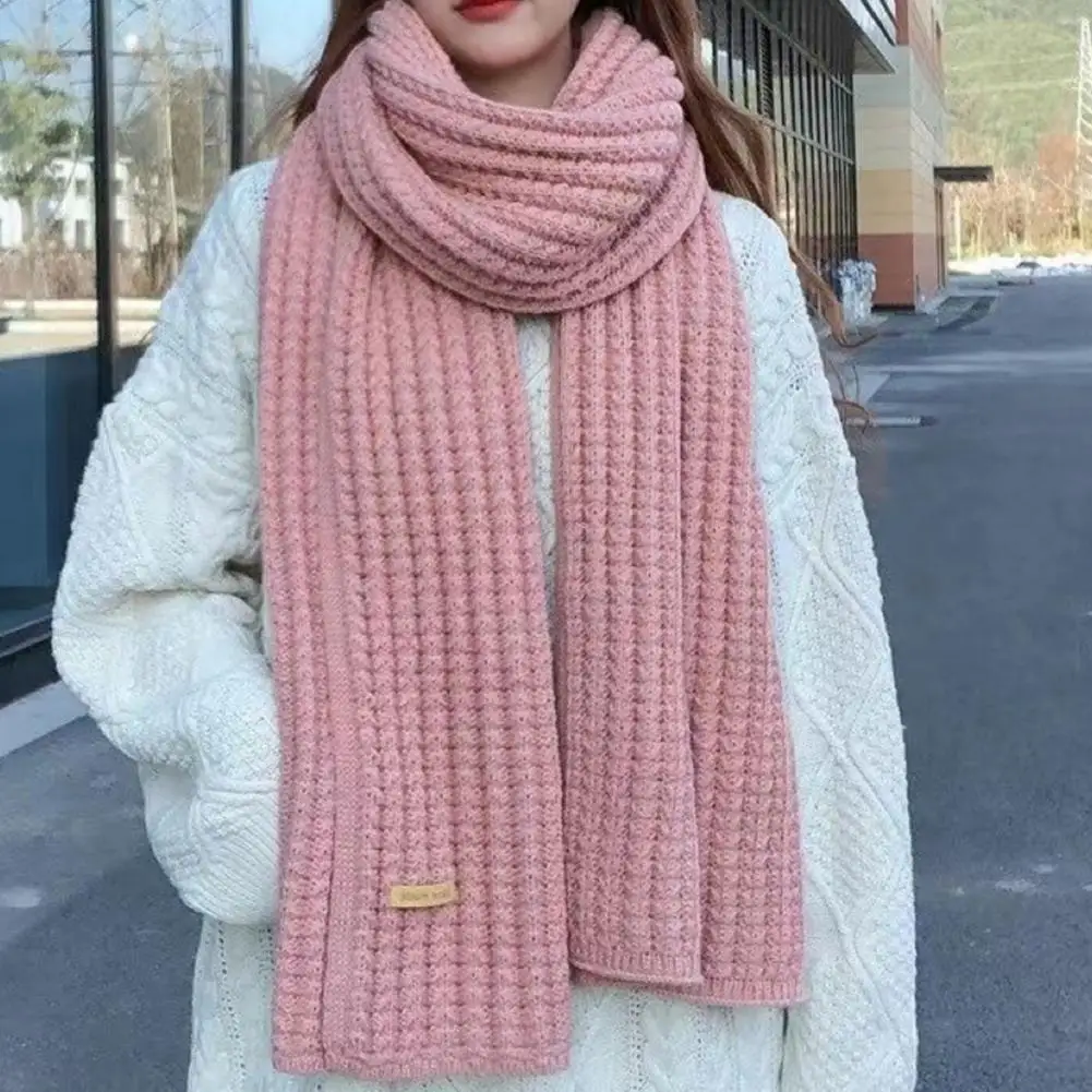 Mulheres Inverno Cachecol de Malha à prova de Vento Trecho Engrossado Sólido de Cor Quente Estilo Japonês Pescoço Proteção das Mulheres de Lenço Imagem 0