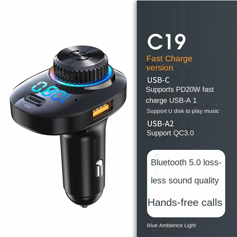 Multi-Funcional de Carro, Carregador de Carro MP3, Bluetooth, Leitor de Um Arraste Três Carregador de Carro Transmissor de Áudio Imagem 0