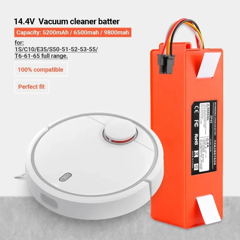 Original 14,4 V Bateria de iões de lítio Aspirador de pó Robótico Bateria de Substituição para Xiaomi Robô Roborock S50 S51 S55 Acessório de Reposição Imagem 0