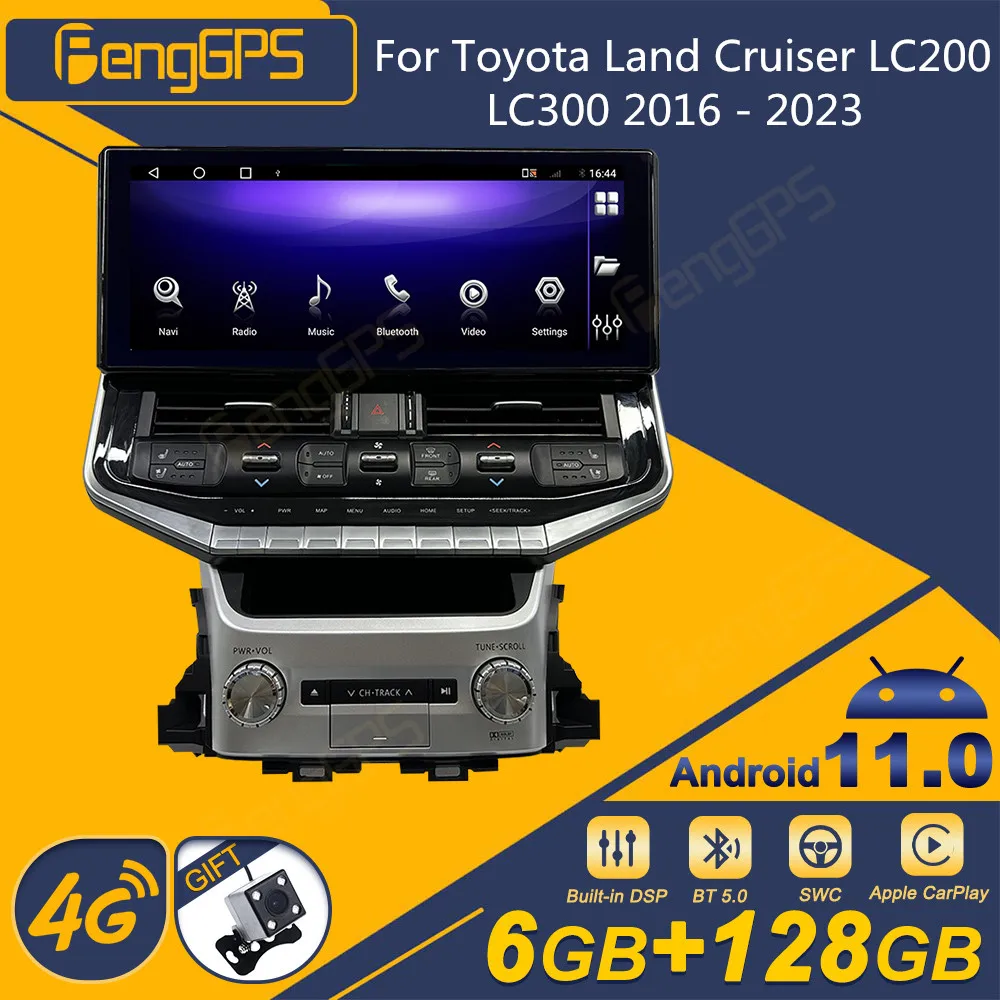 Para Toyota Land Cruiser LC200 LC300 2016 - 2023 Android auto-Rádio 2Din Receptor Estéreo Autoradio Player Multimídia GPS Navi Unidade Imagem 0