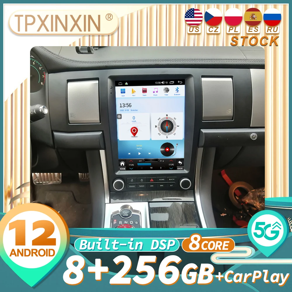 Para a Jaguar XF 2004-2015 CARPLAY Android 12 auto-Rádio Receptor Estéreo Autoradio Player Multimídia GPS de Navegação Imagem 0