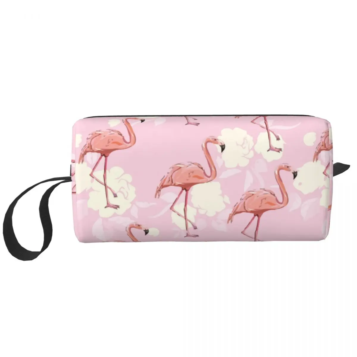 Perfeita Flamingo Padrão de Maquiagem Sacos de cor-de-Rosa Aves Mulheres Saco Cosmético Moderno ao ar livre Bolsa para Bolsa de Armazenamento Imagem 0