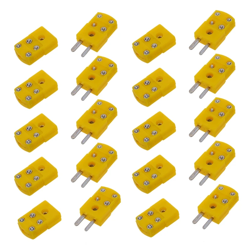 QUENTE-20X de Plástico Amarelo Shell K Termopar Tipo Plug Socket Conjunto de Conector de Imagem 0