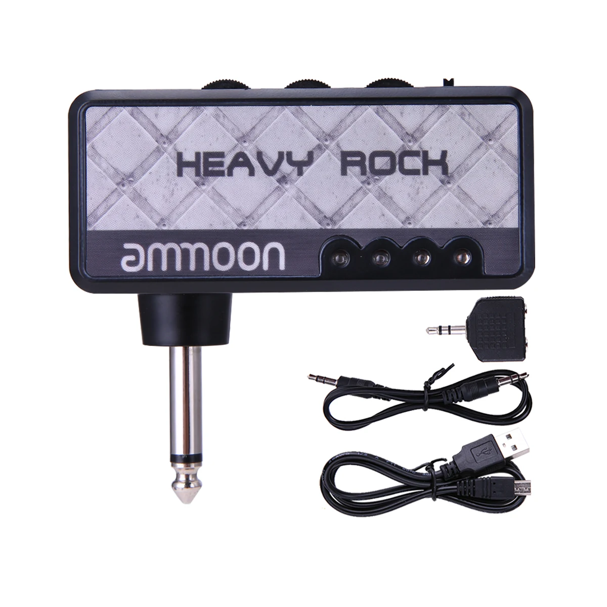 ammoon ROCK PESADO de Guitarra Elétrica Amplificador de fones de ouvido Amp de 1/4 de Polegada Plug de 3,5 mm para Fone de ouvido&Aux-In com o Rock Efeito de Distorção Imagem 0