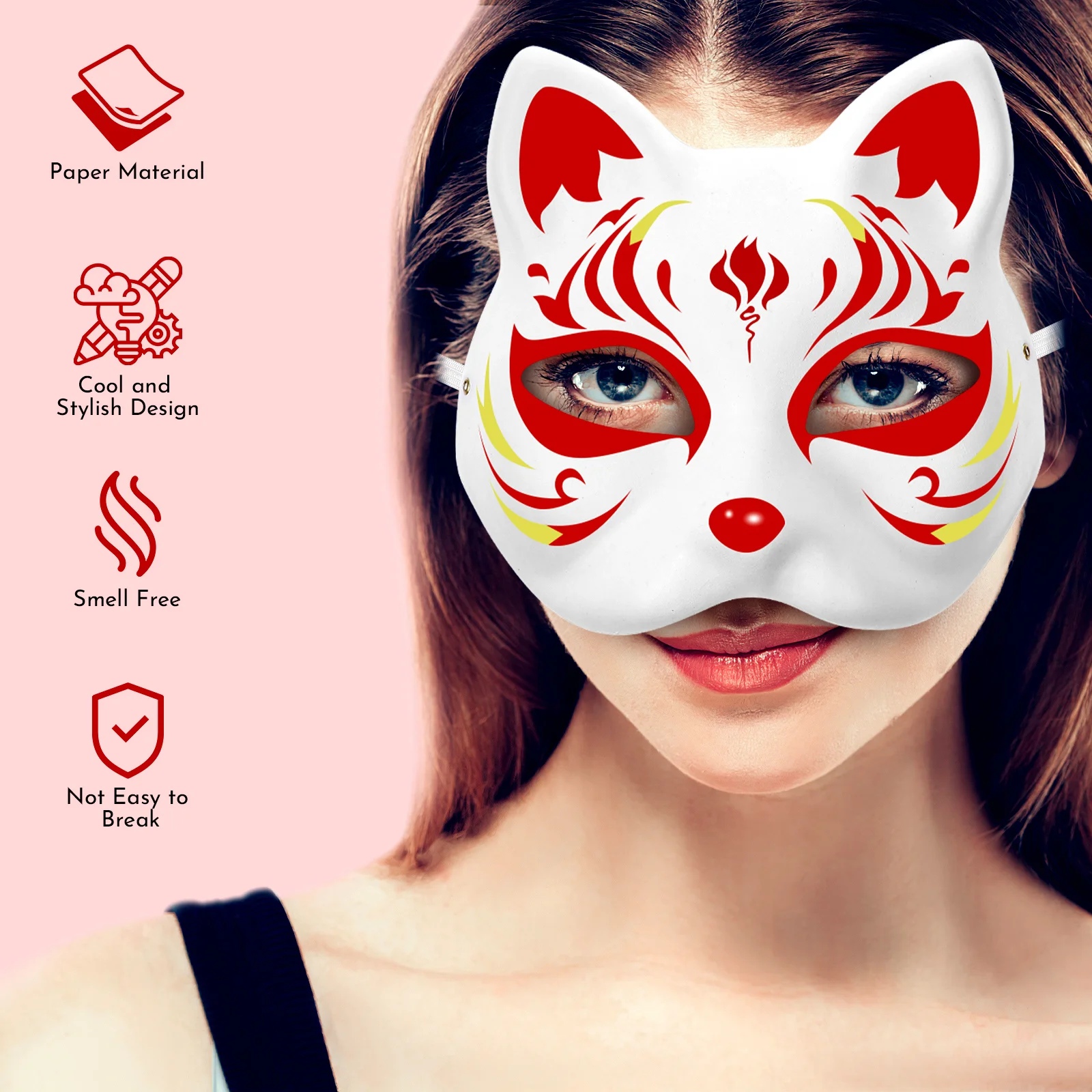 1 Conjunto de Diy Fox Máscaras Festa de Máscaras de Papel em Branco, a Polpa de Máscaras de Cosplay de Artesanato Máscaras para Decorar com Tintas Imagem 1