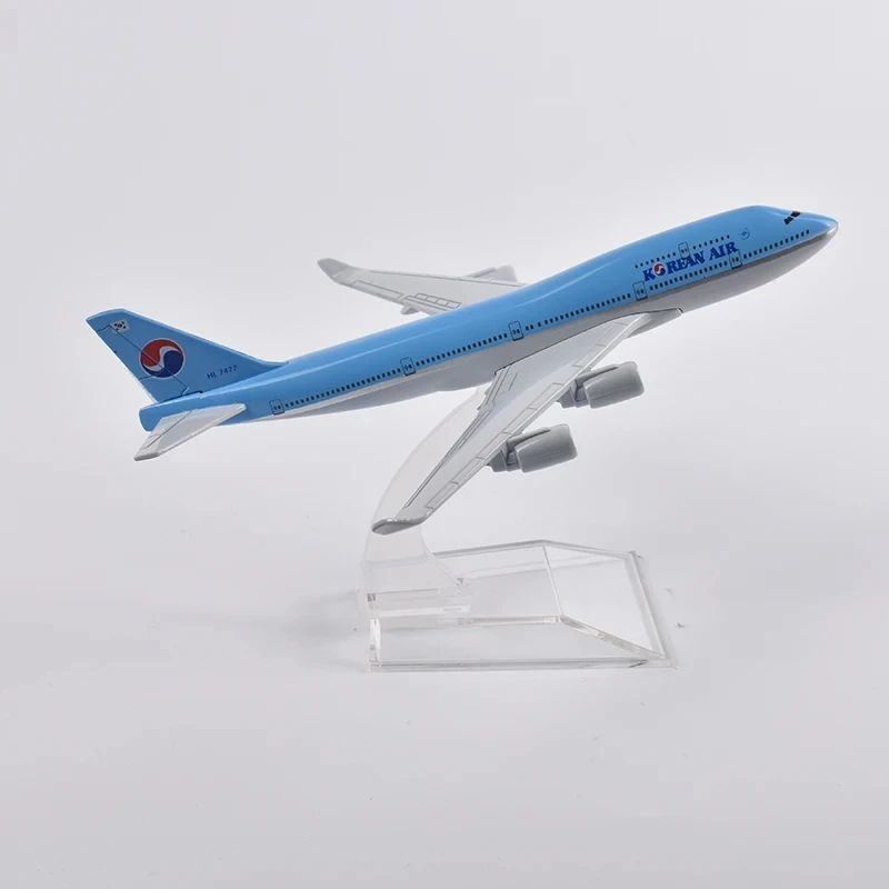 16cm Korean Air Boeing 747 Avião Modelo de Aeronave Diecast de Metal 1/400 Escala de Modelo de Avião de Presente Imagem 1