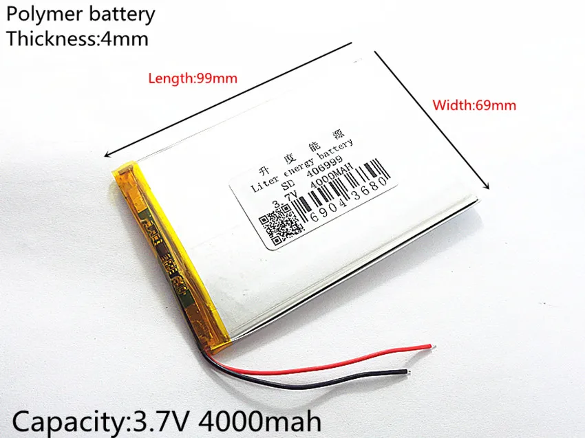 3,7 V 4000MAH 406999 de polímero de Lítio de Bateria com a protecção bordo Para MEADOS de 7 polegadas Tablet PC Frete Grátis Imagem 1