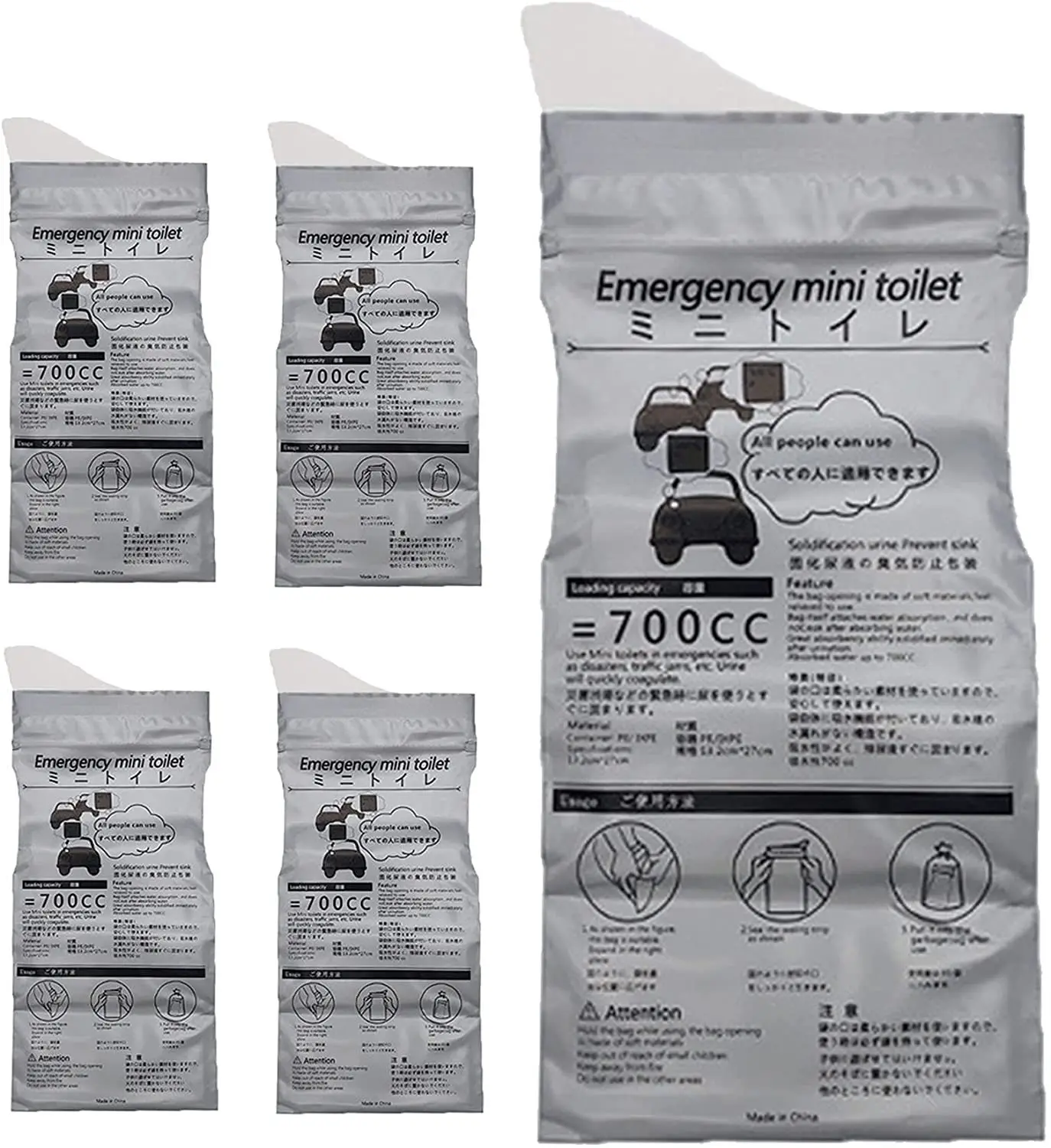 4PCS de Emergência Exterior Urinar Sacos de 700 ml Fácil Tomar Mijo Sacos de Viagem Mini Móvel de Wc para o Bebê Mulheres Homens Saco de Vômito Imagem 1