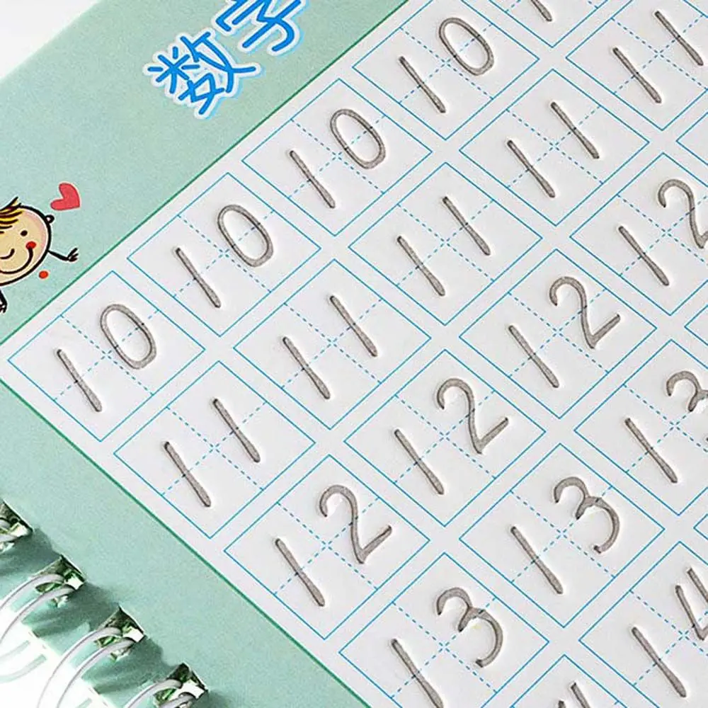 A Prática Chinesa Reutilizáveis Groove Livre De Limpeza Números De Escrever Adesivo De Caligrafia Chinesa Magia Cópia Do Livro De Crianças Chinesas Copybook Imagem 1