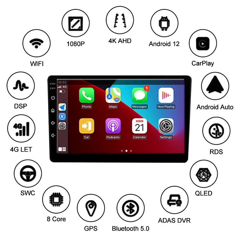 Android 13 KIA PICANTO Manhã 2017-2020 auto-Rádio Estéreo Leitor de Apoio DVR Tablet WiFi GPS de Navegação de DVD Imagem 1