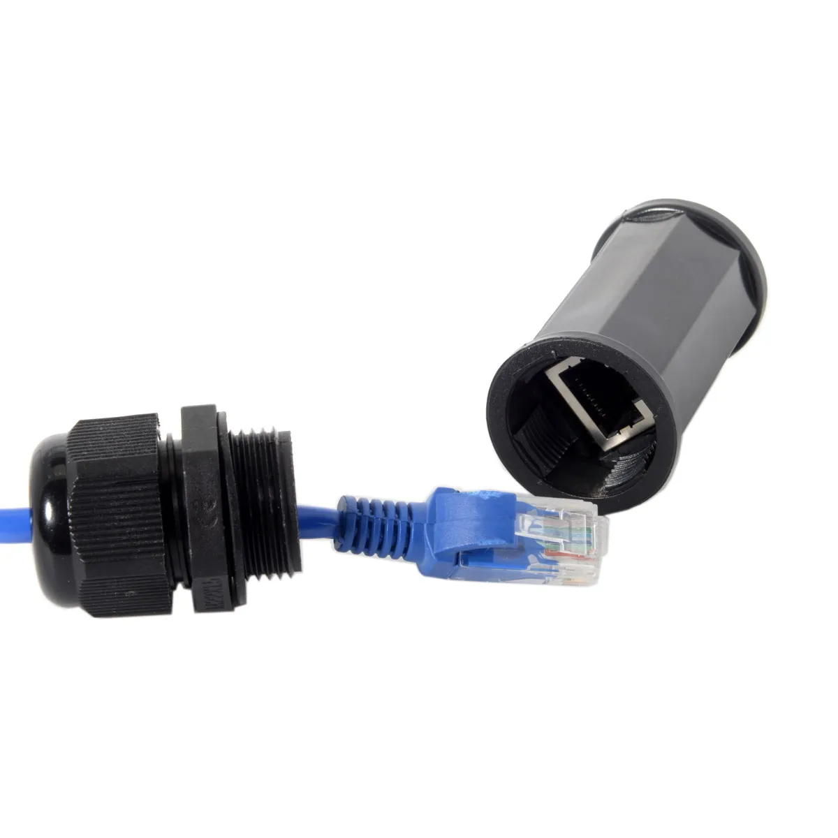 CY Conectores à prova d'água Fecho CAT6 RJ45 fêmea-Fêmea Lan Ethernet de Rede Waterproofable Adaptador de Extensão do Acoplador Imagem 1