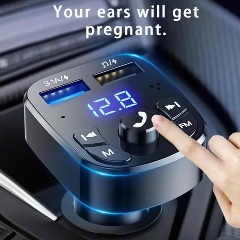 Carro de Bluetooth, Transmissor FM 87,5-108 Mhz de Áudio Leitor de Mp3 do Carro de Saída 5V USB Car Auto Carga Rápida Acessórios Eletrônicos 12-24V Imagem 1