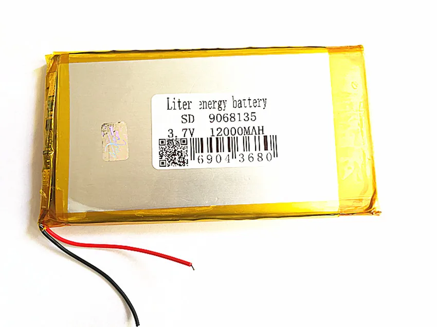 Litro de energia da bateria 9068135 3,7 V 12000mAh de polímero de Lítio de Bateria com a Protecção Bordo Para Tablet pc Frete Grátis Imagem 1