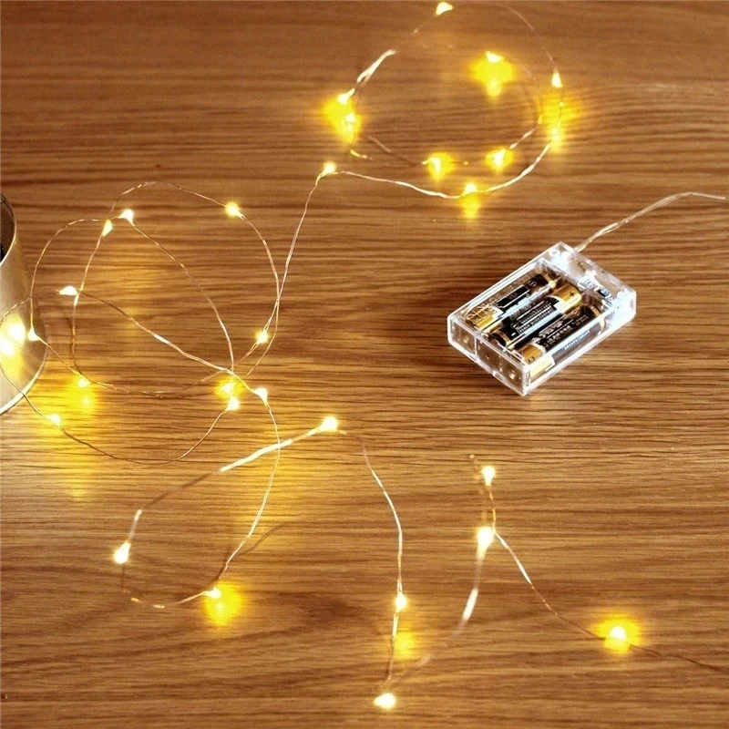 Mini Bateria Powered Led Luzes de corda de Fio de Cobre Luzes de Fadas para o Quarto de Natal, Festas de Casamento, peça Central da Decoração Imagem 1