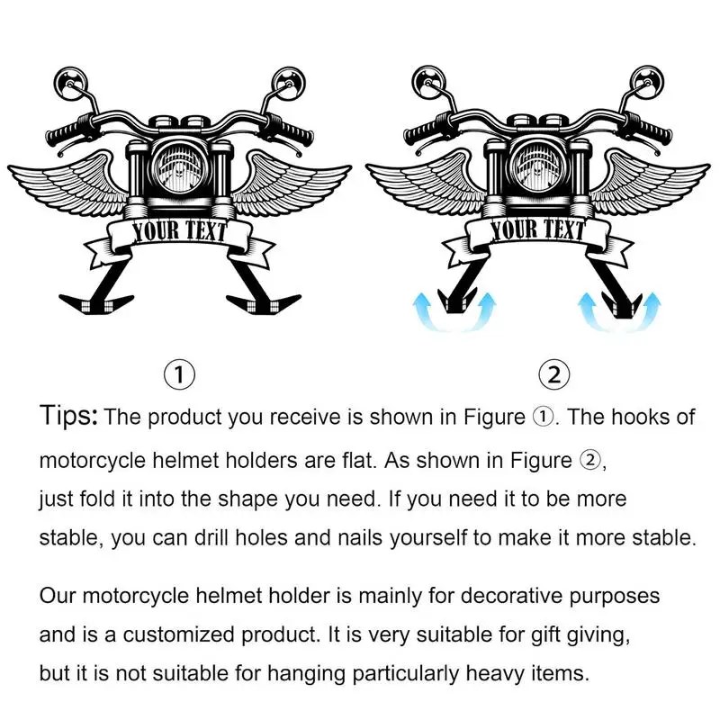 Moto Sinais Prático De Parede Sinal De Metal Com Arnês Suportes Duráveis Porta Cabides Resistente Casaco Do Gancho Com 2 Imagem 1