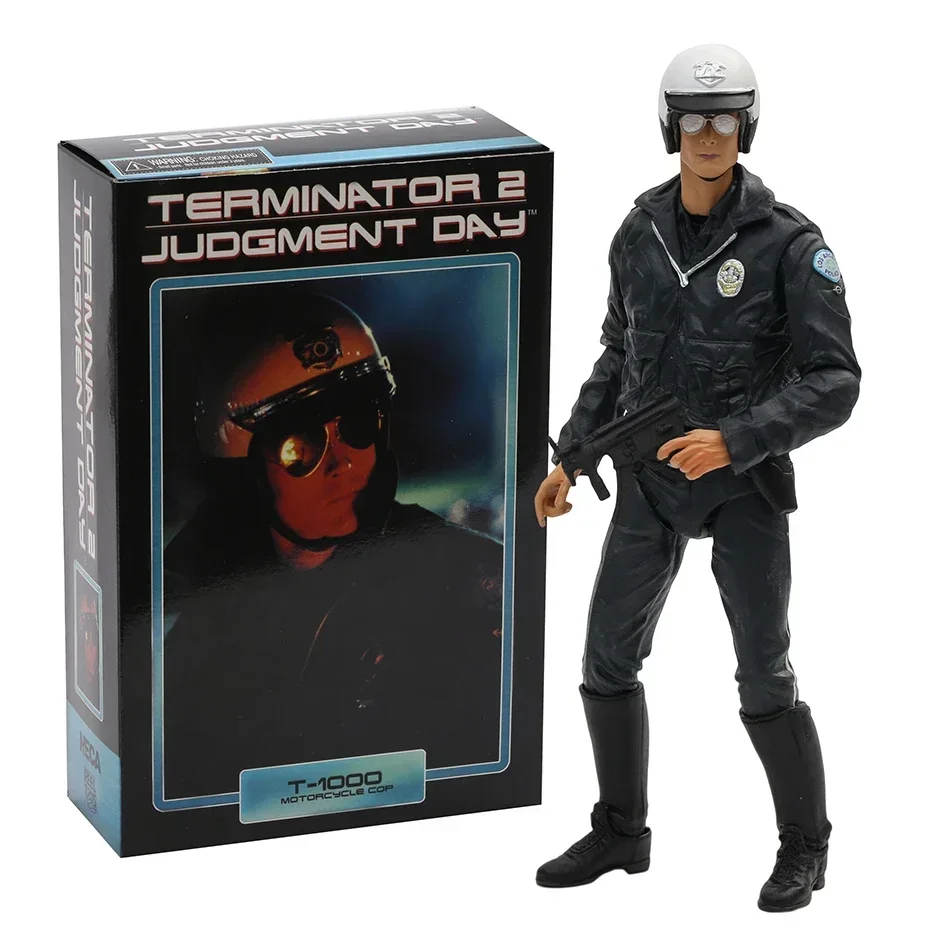 NECA Terminator 2 Dia do Julgamento T-1000 Motorcycle Cop Coleta Figura de Ação do Filme Toy Modelo Imagem 1
