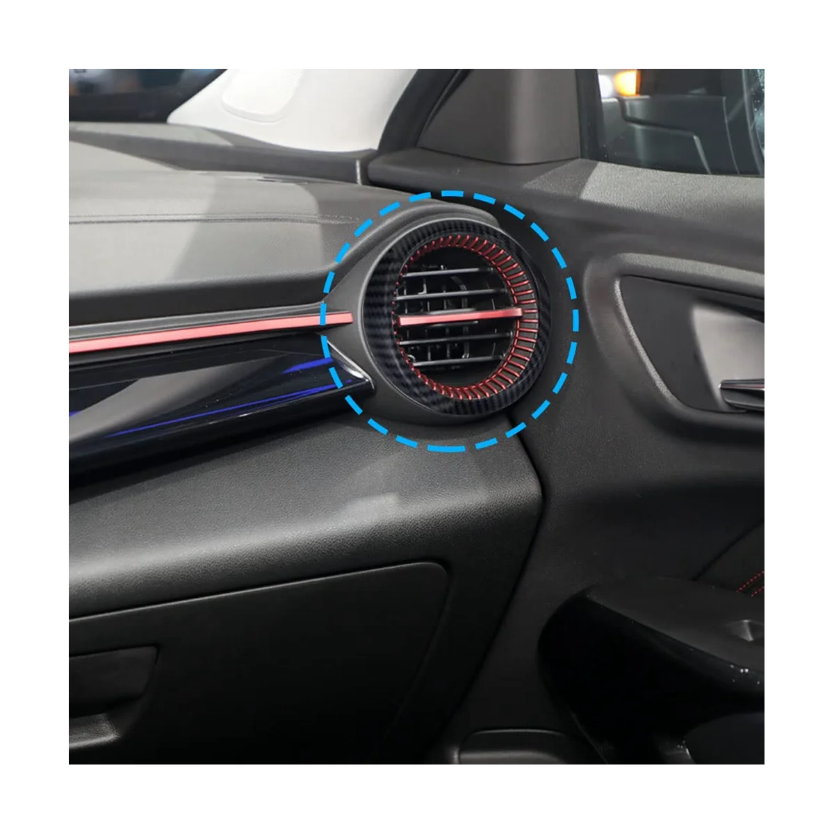 Para Chevrolet Buscador Trax 2023 2024 Painel do Lado de Ventilação de Ar Anel de Guarnição de Interiores, Acessórios , ABS com Fibra de Carbono Imagem 1