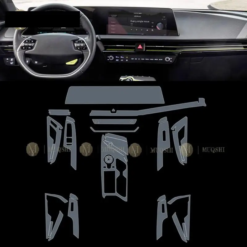 Para Kia EV6 ev GT 2021-2023 Interior do Carro do Centro da consola de TPU Transparente PPF filme Protetor Anti-risco Reparação filme Acessórios Imagem 1