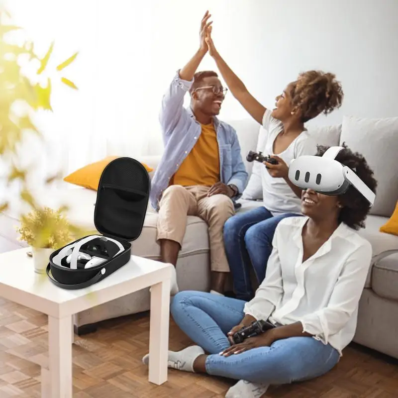 VR Vidro de Armazenamento Para Quest 3 Anti-risco da Organização VR Transportadora Saco Com Zíper Duplo Acessórios VR VR Proteção Para o Lar Imagem 1