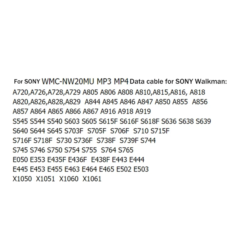 WMC-NW20MU Cabo USB Cabo de Carregamento Para Sony MP3 MP4 Walkman NW NWZ Tipo (1,25 M) Imagem 1