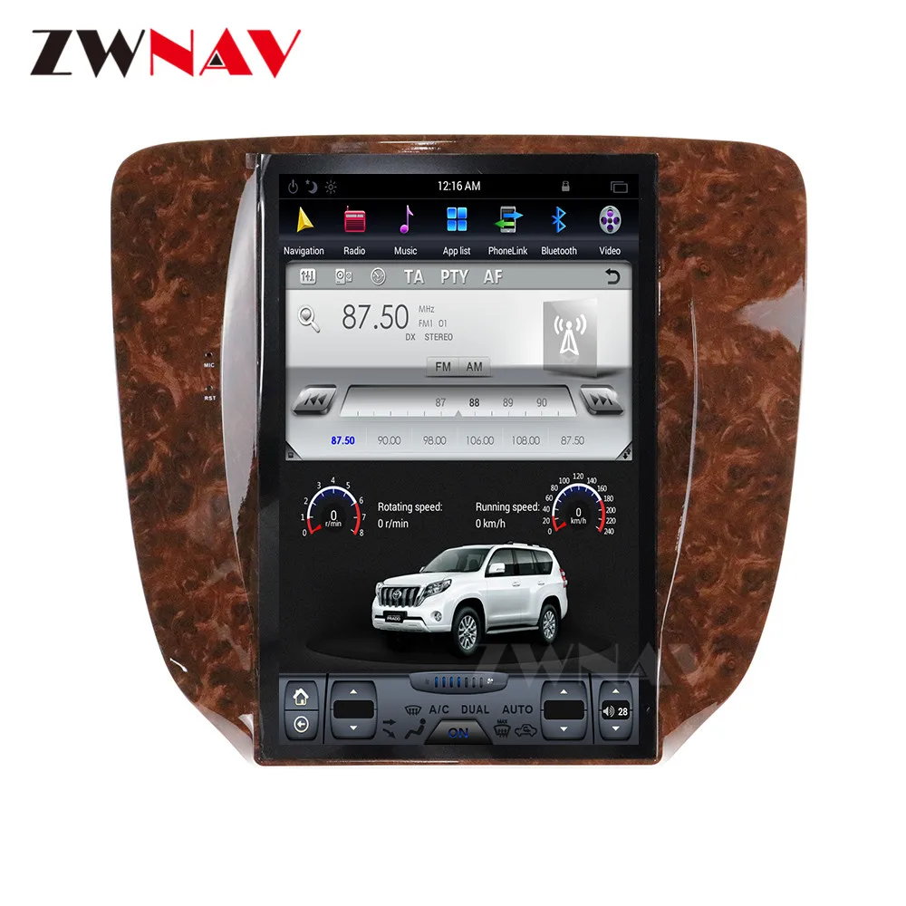 vertical Tesla tela Android 10.0 Car Multimedia Player Para o GMC Yukon 2007-2011 GPS Navi de áudio, rádio estéreo, chefe da unidade de mapa grátis Imagem 1