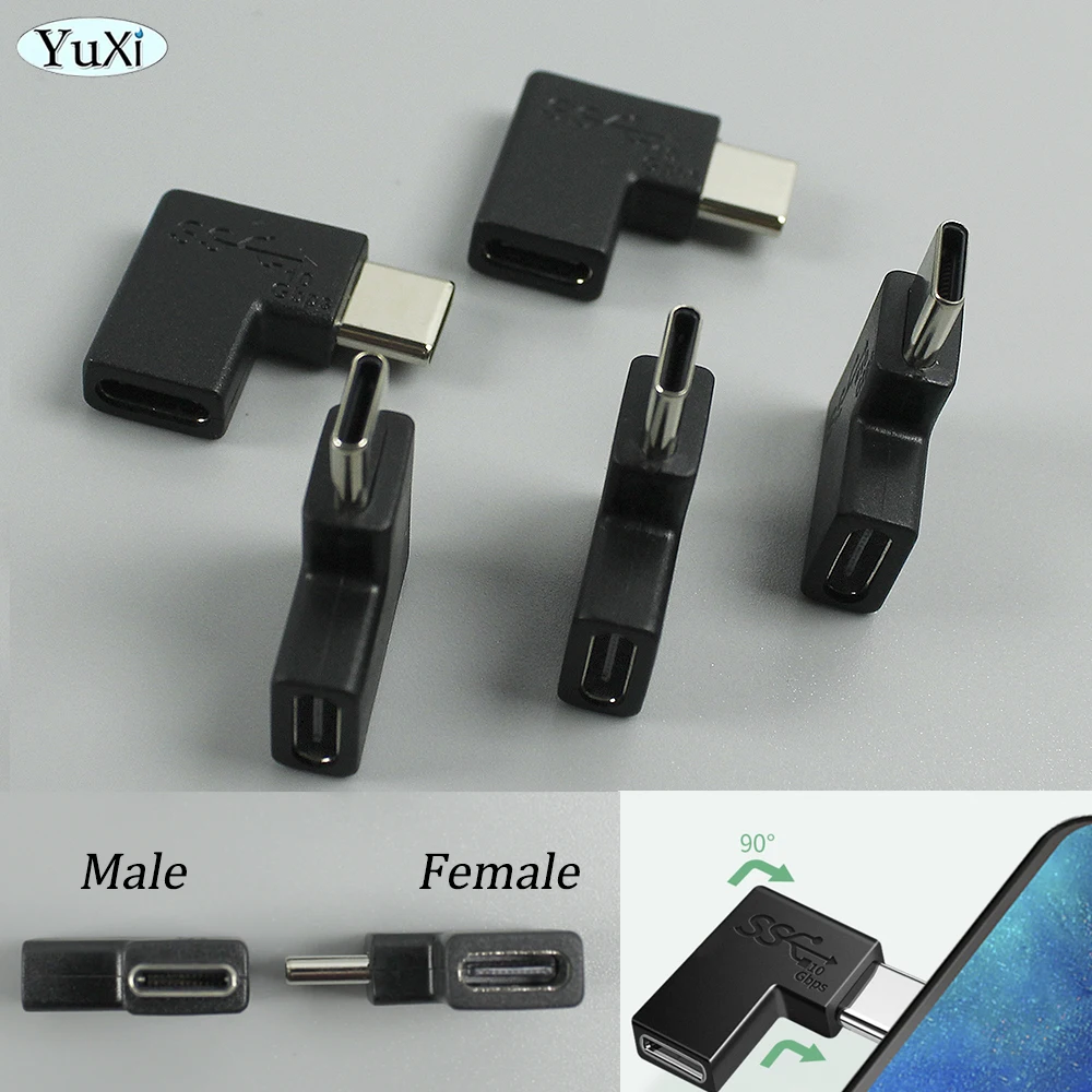 1/2/5Pcs USB 3.1-Tipo C Adaptador OTG Tipo Macho para C-Tipo C Feminino Conversor de 10 Gbps Para Macbook Telefone PC Pad 90 Grau Conector Imagem 2