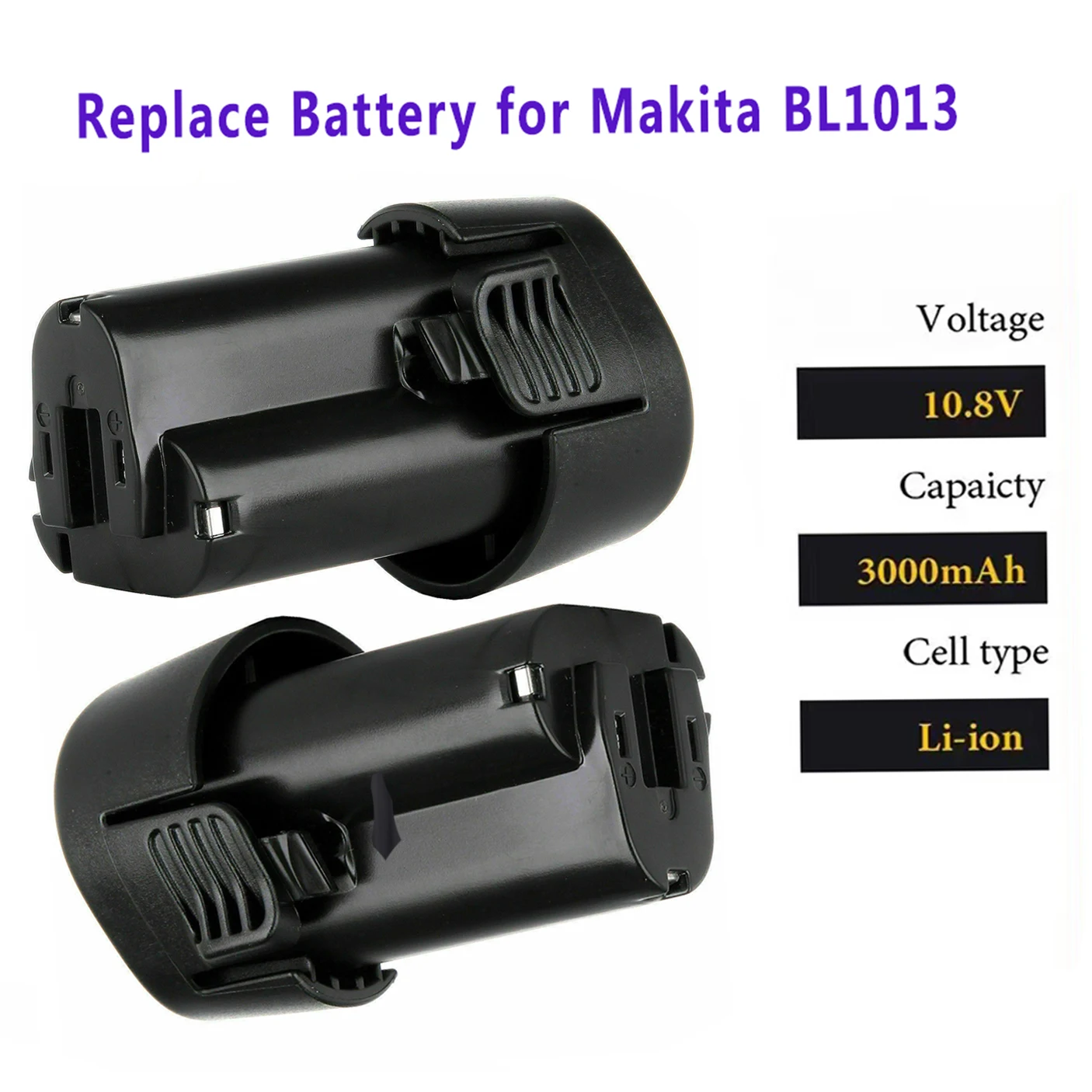 10.8 V 3.0 Ah Real Capacidade Li-ion Bateria para Makita BL1013 BL1014 BL 1013 BL 1014 LCT203W 194550-6 194551-4 195332-9 DF030D Imagem 2