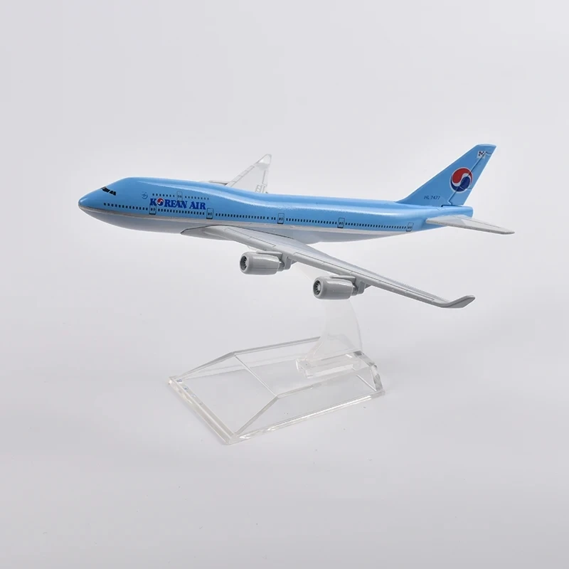16cm Korean Air Boeing 747 Avião Modelo de Aeronave Diecast de Metal 1/400 Escala de Modelo de Avião de Presente Imagem 2