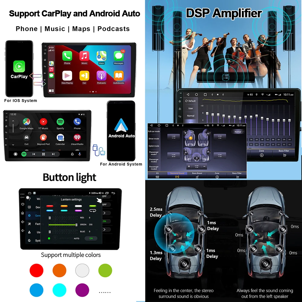 Android 13 KIA PICANTO Manhã 2017-2020 auto-Rádio Estéreo Leitor de Apoio DVR Tablet WiFi GPS de Navegação de DVD Imagem 2