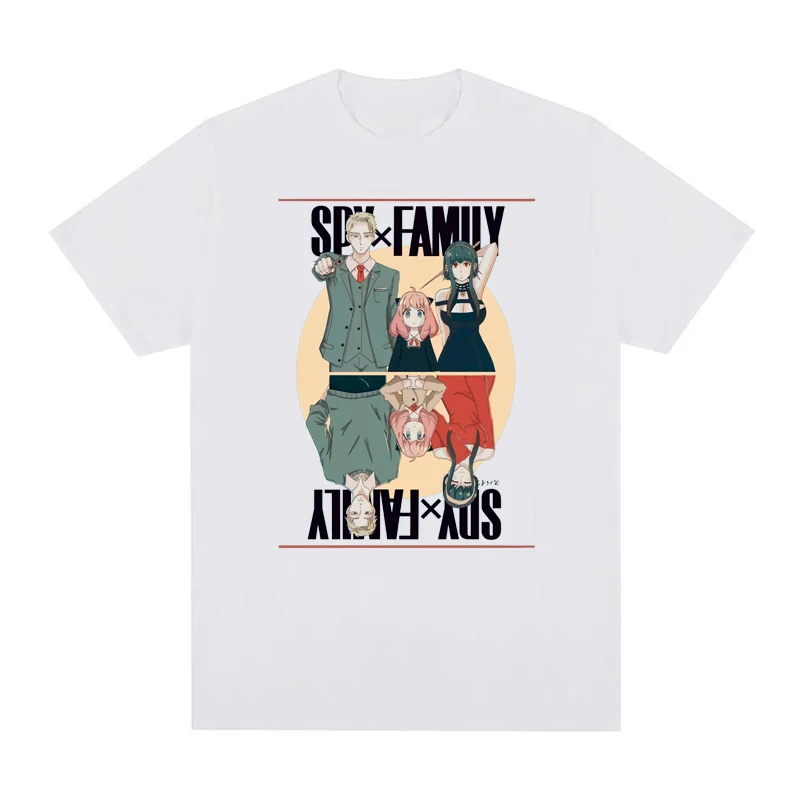 Anime japonês Spy X Família T-Shirt Homens Mulheres 100% Algodão Tamanho do europeu Unisex Tops de Manga Curta Harajuku Tees Imagem 2