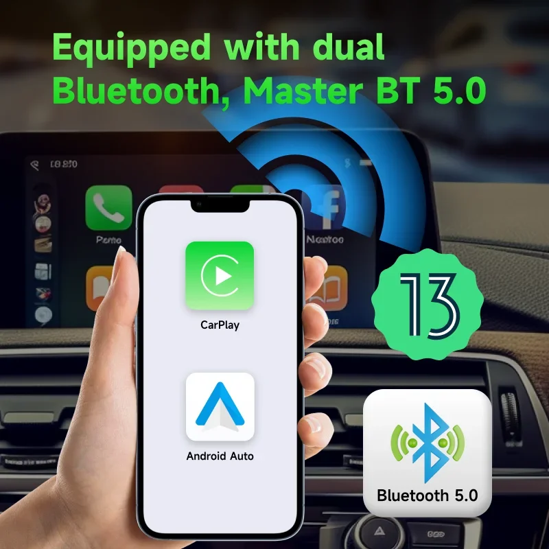 FLIXIVI Android 13 CarPlay AI Caixa sem Fios Android Automático com Multimeida Vídeo Caixa de Fábrica com CarPlay para Toyota Kia VW Imagem 2