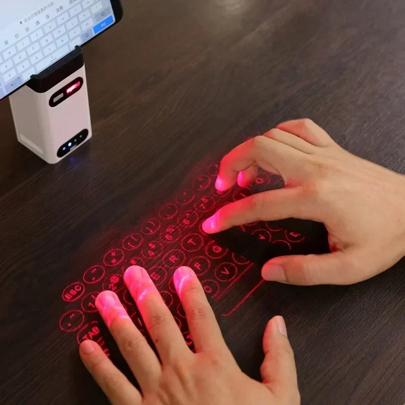 Laser Virtual Teclado Sem Fio Bluetooth Toque Do Telefone Projetor Teclados Para Computador, Iphone Almofada Portátil Com Função Mouse Imagem 2