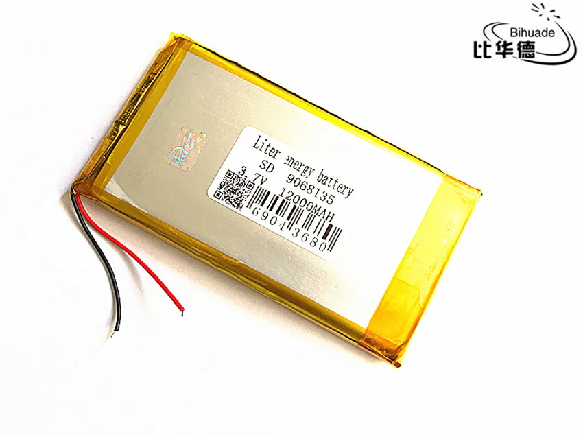 Litro de energia da bateria 9068135 3,7 V 12000mAh de polímero de Lítio de Bateria com a Protecção Bordo Para Tablet pc Frete Grátis Imagem 2