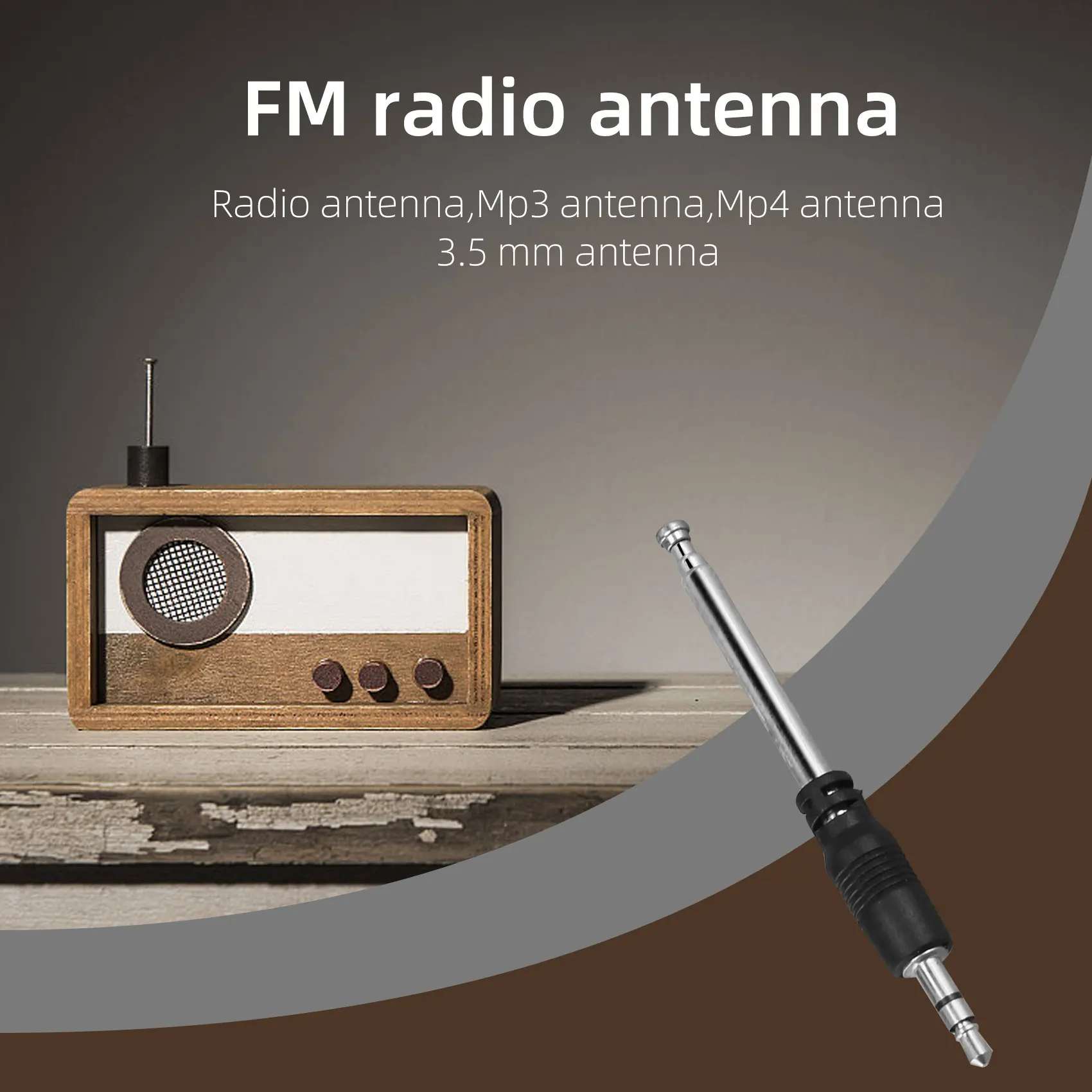 Rádio Antena de 3,5 Mm 4 Seções Telescópicas FM Antena de Rádio Móvel celular Mp3 Mp4 Equipamento de Áudio Imagem 2