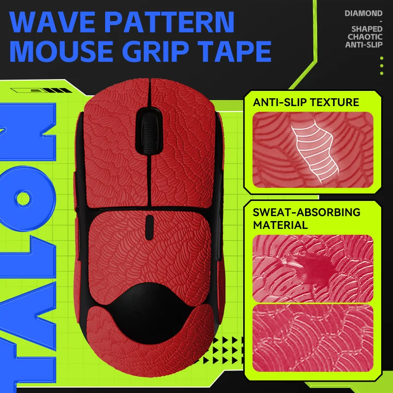Vermelho TALONGAMES Fita de Aperto de Mouse da Logitech Gpro Mouse sem Fio,Palm Absorção de Suor, de Lado Tudo Incluído Anti-Derrapante Fita Imagem 2